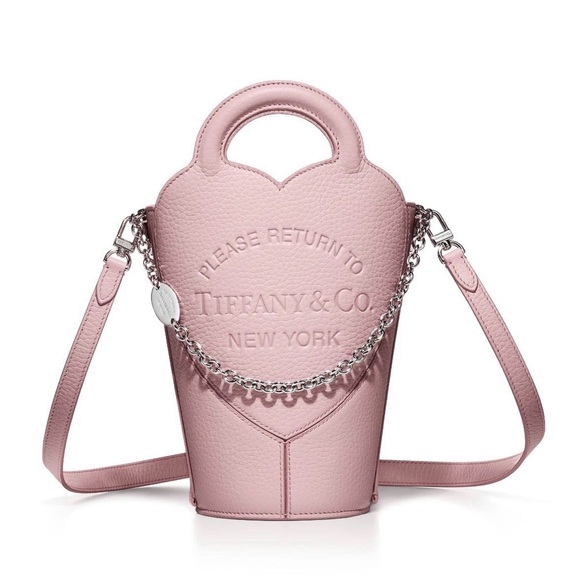 Please Return to Tiffany & Co Crystal Pink Leather Small Crossbody Bag.Brand NEW - Picture 2 of 16